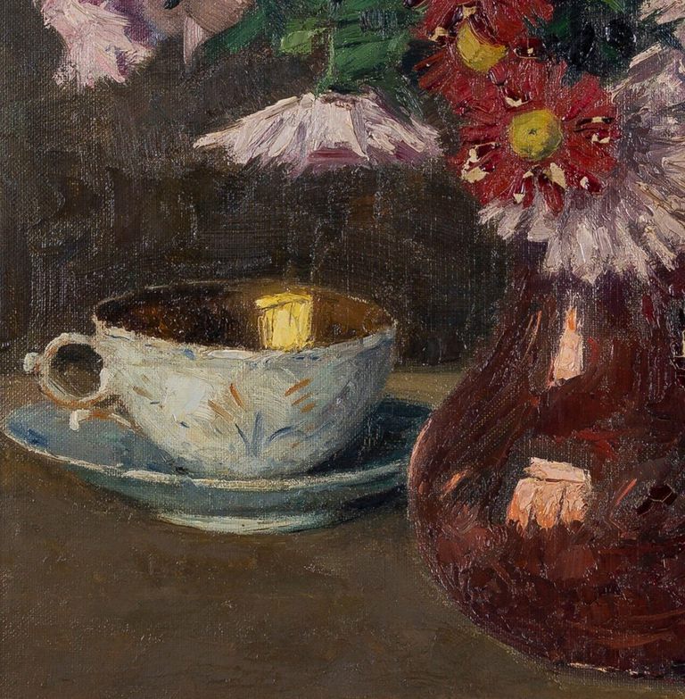 Simon Herve "Still Life With A Flowery Bouquet"