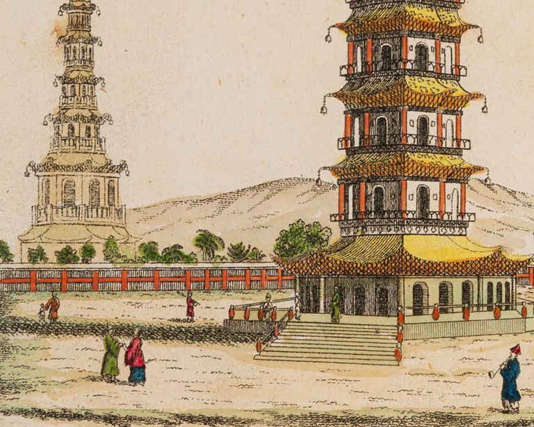 Giulio Ferrario 'Tower of Nanjing/ Nankin' 1824