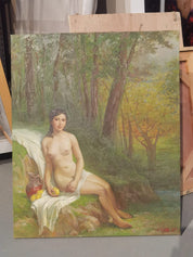 Shen Guangyao Unique Original Chinese Female Nude Portrait Signed