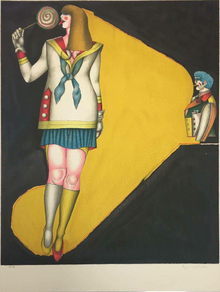 Limited Edition Lithograph Print "Lollipop" by Richard Lindner