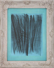 Hans Hartung, 'Black brushstrokes on a turquoise background'