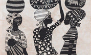 Signed African Silkscreen by Heidi Lange Ltd. Ed. Titled Market Women n.91 1983