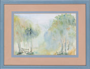 Modern Framed Art Deco Watercolour Landscape Painting