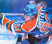 Wayne Gretzky 1985 "SLAP SHOT" Hockey Print after Painting by Thomas Needham