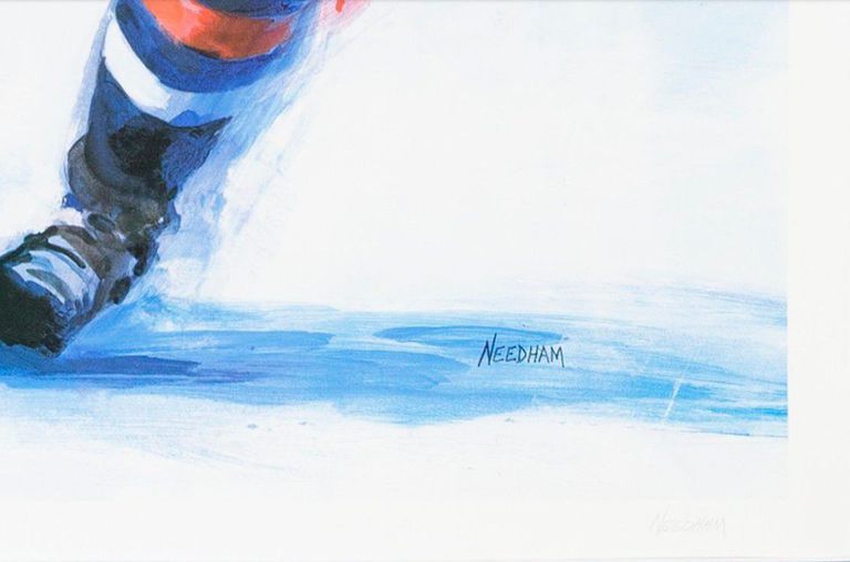 Wayne Gretzky 1985 "SLAP SHOT" Hockey Print after Painting by Thomas Needham