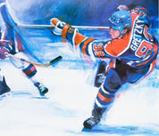 Wayne Gretzky 1985 "SLAP SHOT" Hockey Print after Painting by Thomas Needham