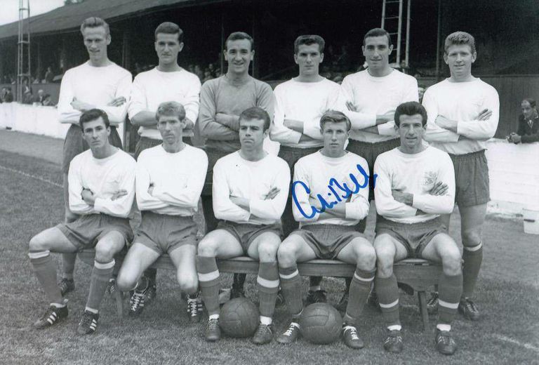 Colin Bell Signed 12x8 Black and White Bury Team Photo – 1963/64 Season