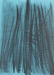 Hans Hartung, 'Black brushstrokes on a turquoise background'