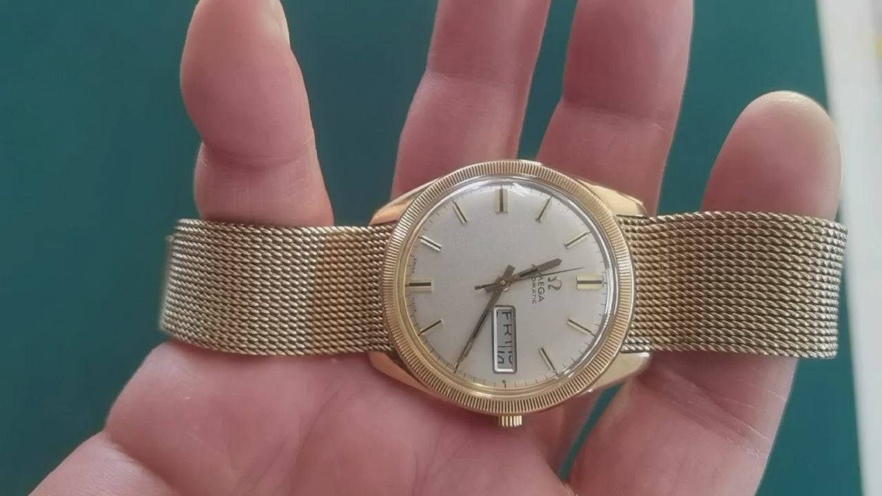 Omega 9ct Gold Seamaster Automatic Day-Date Bracelet Watch 1972-73