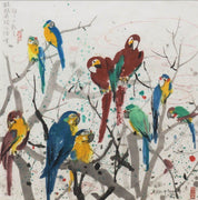 Wu Guanzhong (1919-2010), "The noise of people in front of parrots" Limited edition 99/300