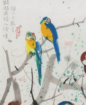 Wu Guanzhong (1919-2010), "The noise of people in front of parrots" Limited edition 99/300